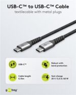GOOBAY καλώδιο USB-C 79559, 60W, 480Mbps, 0.15m, μαύρο - 4040849795596 - Image 2