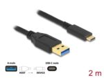 DELOCK καλώδιο USB-C σε USB 84004, 10Gbps, 2m, μαύρο - 4043619840045 - Image 2