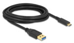 DELOCK καλώδιο USB-C σε USB 84006, 10Gbps, 3m, μαύρο - 4043619840069