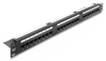DELOCK patch panel 91087 για rack 19", 1U, 24 θυρών, CAT 6 UTP, με LED, μαύρο - 4043619910878