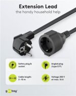 GOOBAY μπαλαντέζα προέκταση ρεύματος 93095, schuko, 3x 1.5mm², 10m, μαύρη - 4040849930959 - Image 2