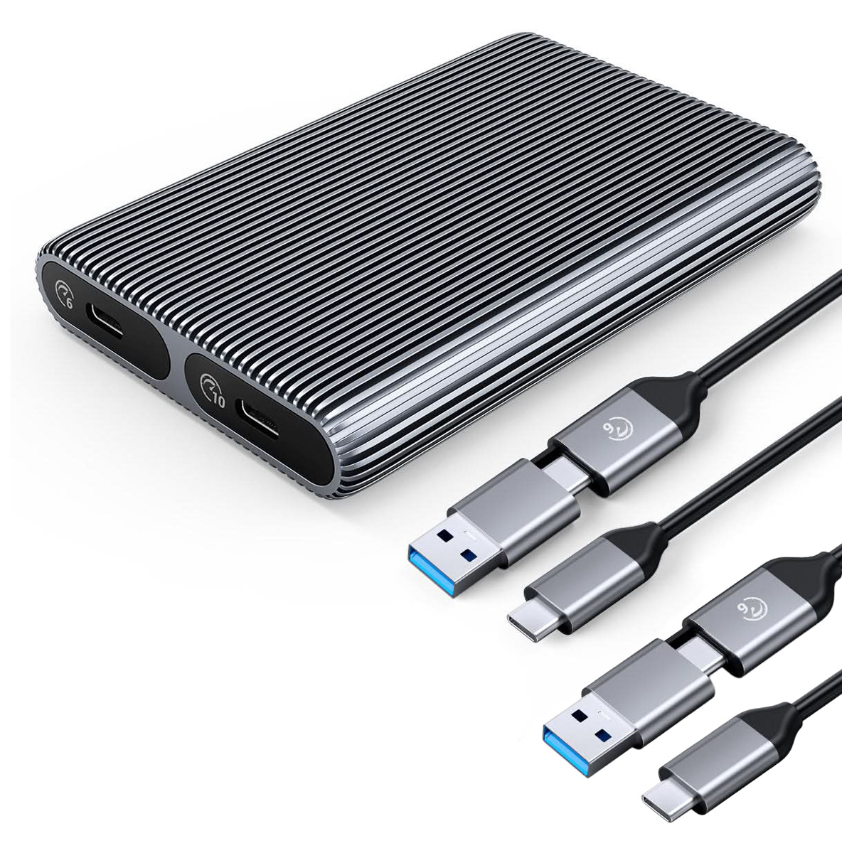 AM2C3-2N-GY-BP ORICO θήκη για 2x M.2 NVME SSD AM2C3-2N, 10Gbps, tool free, γκρι - 6941788820036 - Image 1