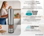 BRUNO ηλεκτρικός μύλος αλατιού-πιπεριού BRN-0272 με κεραμική κεφαλή, inox - 5210131150498 - Image 2