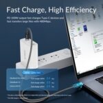 ORICO καλώδιο USB-C C2CZ, 100W, 480Mbps, 1m, μαύρο - 6954301163541 - Image 2
