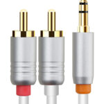 CABLETIME καλώδιο ήχου 3.5mm σε 2x RCA CT-AV314-P12G, 3m, λευκό - 5210131155721