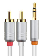 CABLETIME καλώδιο ήχου 3.5mm σε 2x RCA CT-AV314-P12G, 3m, λευκό - 5210131155721