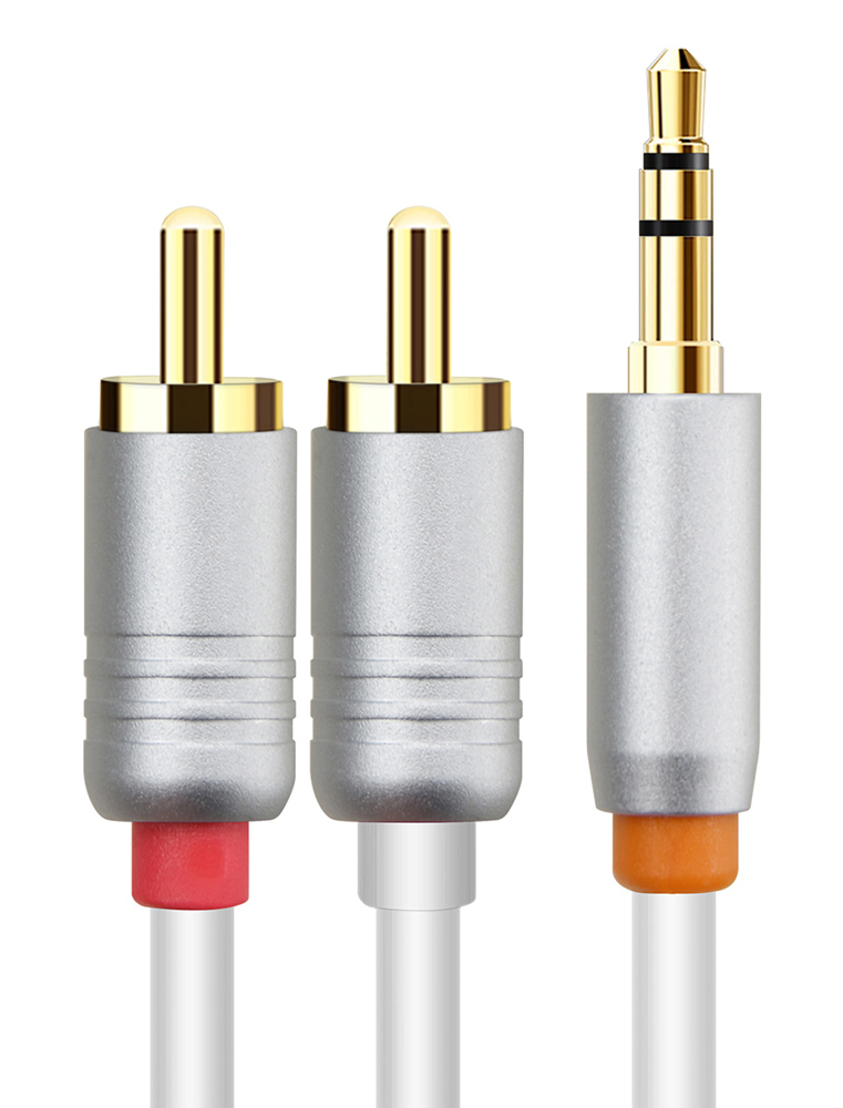 CT-AV314-P12G-W3 CABLETIME καλώδιο ήχου 3.5mm σε 2x RCA CT-AV314-P12G, 3m, λευκό - 5210131155721 - Image 1