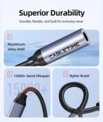 CABLETIME αντάπτορας USB-C σε 3.5mm CT-CMAUF-AG, γκρι - 5210131156483 - Image 2