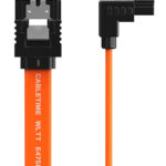CABLETIME καλώδιο SATA III CT-SATA3R, γωνιακό, 6Gbps, 0.50m, πορτοκαλί - 5210131155776