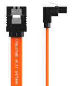 CABLETIME καλώδιο SATA III CT-SATA3R, γωνιακό, 6Gbps, 0.50m, πορτοκαλί - 5210131155776
