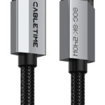 CABLETIME καλώδιο USB-C CT-USB4V2, USB4, 240W, 80Gbps, 8K/60Hz, 1m, μαύρο - 5210131155738