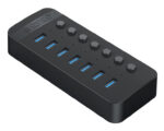 ORICO USB hub CT2U3-7AB με διακόπτες, 7x θυρών, USB 3.0, 5Gbps, USB σύνδεση, μαύρο - 6954301174448