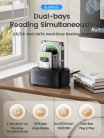 ORICO docking station για 2.5" ή 3.5" SATA HDD/SSD DD28U3-C, 2 θέσεων, 5Gbps, clone function, μαύρο - 6954301129189 - Image 2