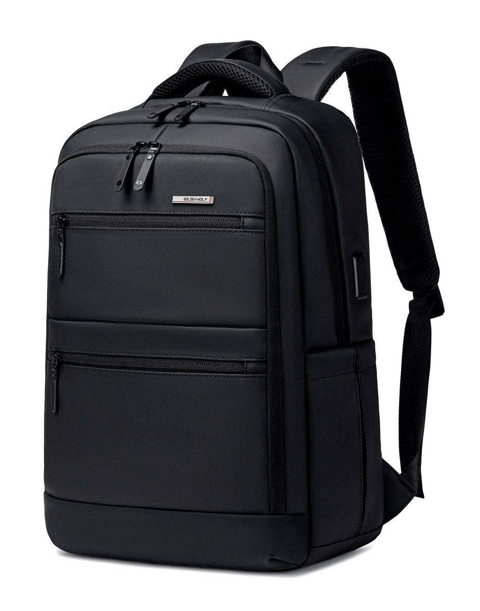 GB00707-BK GOLDEN WOLF τσάντα πλάτης GB00707 με θήκη laptop 15.6", 21L, μαύρη - 6970672358171 - Image 1