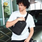 GOLDEN WOLF τσάντα Crossbody GXB00725, 4L, μαύρη - 6970672358096 - Image 2