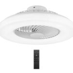 POWERTECH smart ανεμιστήρας οροφής HLL-0172 με LED φως, 36W, Φ55x20cm, λευκός - 5210131102640