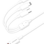 KAKUSIGA καλώδιο USB σε USB-C/Lightning/Micro USB KSC-1021, 5A, 1.2m, λευκό - 6921042151618