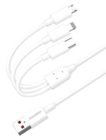 KAKUSIGA καλώδιο USB σε USB-C/Lightning/Micro USB KSC-1021, 5A, 1.2m, λευκό - 6921042151618