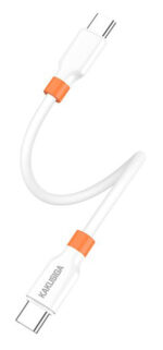 KAKUSIGA καλώδιο USB-C KSC-1024, σιλικόνης, 100W, 480Mbps, 0.25m, λευκό - 6921042153155