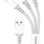 KAKUSIGA καλώδιο USB σε USB-C/Lightning/Micro USB KSC-1025, 5A, 480Mbps, 1.2m, λευκό - 6921042153018