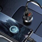 KAKUSIGA φορτιστής αυτοκινήτου KSC-1714 με καλώδιο USB-C, USB/USB-C, 60W, μαύρος - 6921042147048 - Image 2
