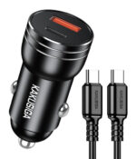 KAKUSIGA φορτιστής αυτοκινήτου KSC-1714 με καλώδιο USB-C, USB/USB-C, 60W, μαύρος - 6921042147048
