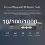 MERCUSYS desktop/rackmount switch MS116GS, 16x Gigabit θύρες, V1.0 - 6957939002343 - Image 2