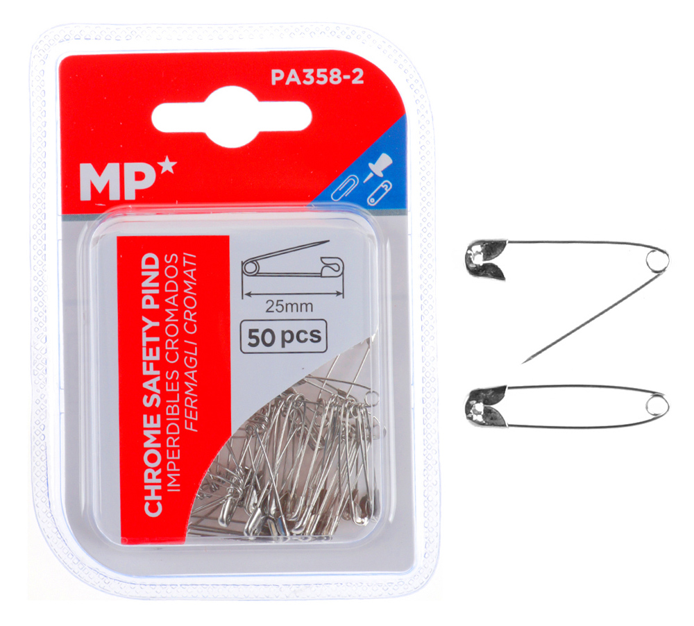 PA358-2 MP παραμάνες PA358-2, μεταλλικές, 25mm, ασημί, 50τμχ - 8435464134602 - Image 1