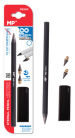 MP eternal μεταλλικό μολύβι PE560 με γόμα & 2x ανταλλακτικές μύτες, μαύρο - 8435721038377