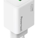 POWERTECH φορτιστής τοίχου PT-1551, USB/USB-C, 45W, GaN, AVS, λευκός - 5210131153130