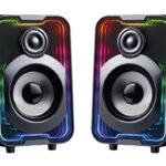 POWERTECH ηχεία PT-1575 με RGB φωτισμό, 2x 5W, Bluetooth & USB/USB-C, μαύρα - 5210131157954
