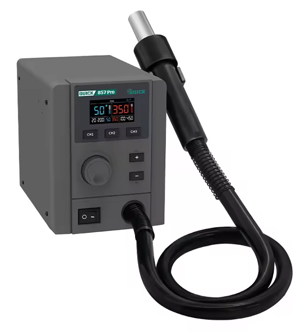 QUICK857PRO QUICK σταθμός θερμού αέρα QUICK857 Pro με air gun, 580W, 100-500 °C - 6942443100333 - Image 1