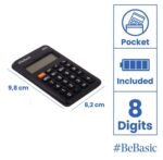 BEBASIC αριθμομηχανή τσέπης S059, μπαταρίας, 8 ψηφία, μαύρη - 8435721034201 - Image 2