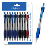 BEBASIC σετ στυλό διαρκείας ballpoint S065, 1mm μύτη, 14.5cm, μπλε/μαύρο/κόκκινο, 10τμχ - 8435721037905