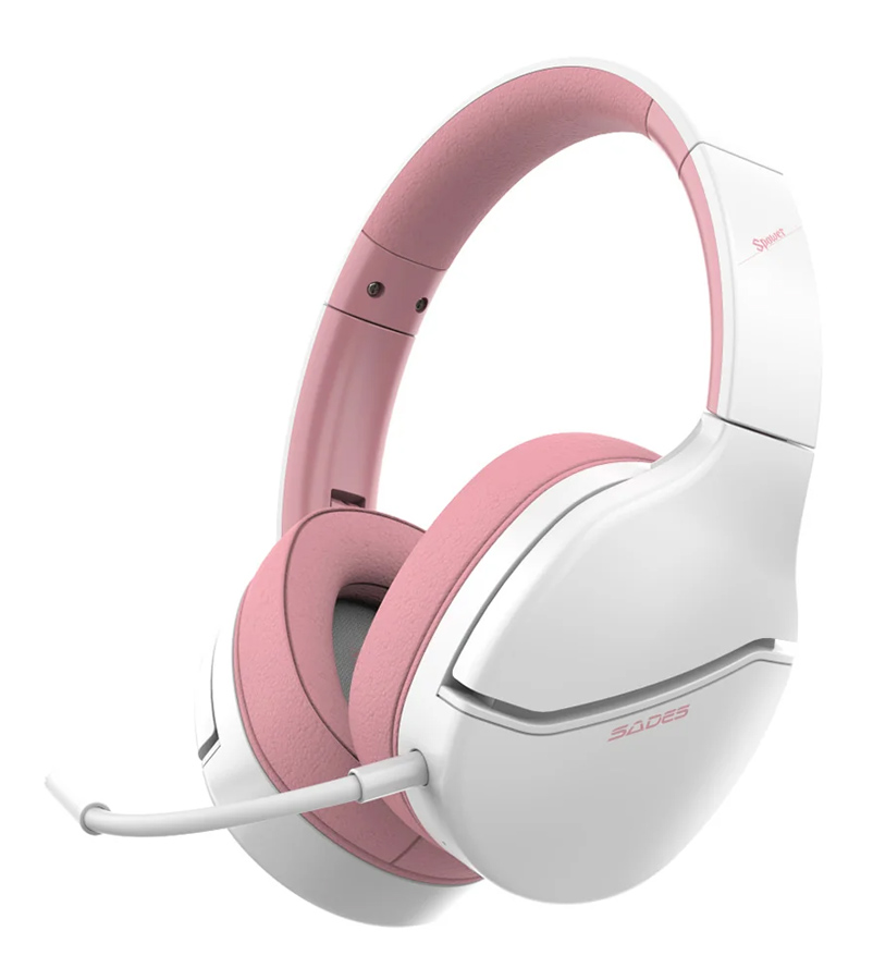 SA-725-PK SADES gaming headset Spower, 3.5mm σύνδεση, 40mm, multi-platform, ροζ/λευκό - 6974828470069 - Image 1