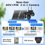 SECTEC smart ηλιακή κάμερα ST-523-9MAOV-4G-EU, triple lens, 3MP, 4G, SD, PTZ, IP66 - 5210131160213 - Image 2