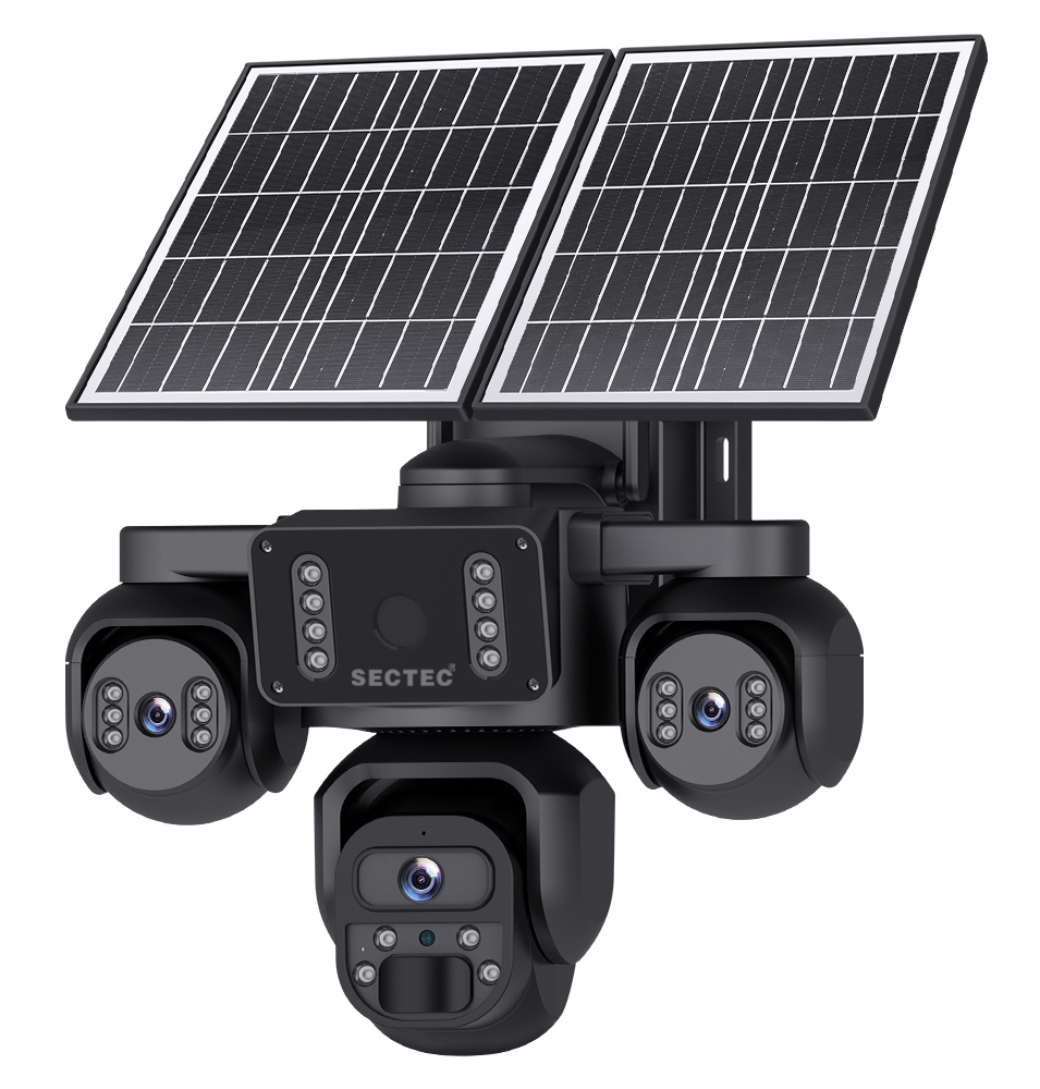 ST-523-9MAOV-4G-EU SECTEC smart ηλιακή κάμερα ST-523-9MAOV-4G-EU, triple lens, 3MP, 4G, SD, PTZ, IP66 - 5210131160213 - Image 1