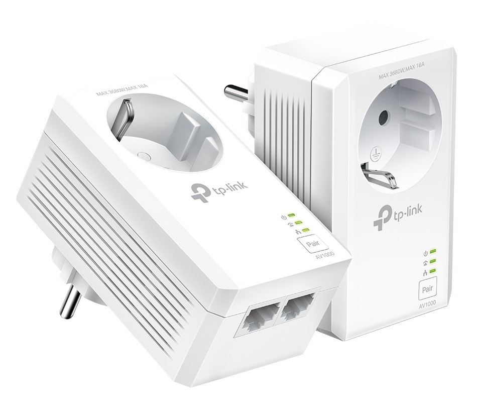 TL-PA7027P-KIT TP-LINK powerline kit TL-PA7027P KIT, passthrough, AV1000 1000Mbps, V1.0 - 6935364052577 - Image 1