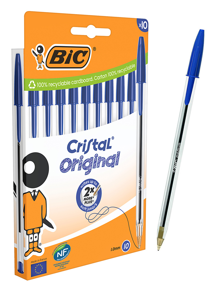 X009516352 BIC στυλό διαρκείας ballpoint Cristal Original, 1mm μύτη, μπλε, 10τμχ - 3086123734746 - Image 1