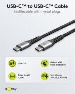 GOOBAY καλώδιο USB-C 49303, 60W, 480Mbps, 2m, μαύρο - 4040849493034 - Image 2