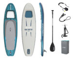 BESTWAY φουσκωτή σανίδα SUP Aqua Drifter View 6532H με διάφανο παράθυρο, 335x91.5x15cm, μπλε - 6941607365441