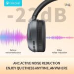 CELEBRAT headphones A41, ασύρματα & ενσύρματα, 40mm, 400mAh, ANC, μαύρα - 6925146989023 - Image 2