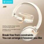 CELEBRAT headphones A45, ασύρματα & ενσύρματα, micro SD, 40mm, 250mAh, μαύρα - 6925146989108 - Image 2