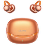 USAMS earphones με θήκη φόρτισης Echo R03, OWS, Φ11mm, 40/300mAh, πορτοκαλί - 6958444997353