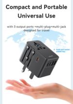 USAMS φορτιστής/αντάπτορας πρίζας CC310, 2x USB & 3x USB-C, universal, 70W, μαύρος - 6958444994147 - Image 2