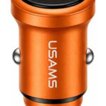 USAMS φορτιστής αυτοκινήτου CC322, USB & USB-C, 30W, πορτοκαλί - 6958444997322