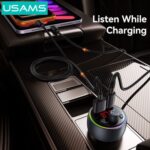 USAMS FM transmitter & φορτιστής CC328, USB/USB-C, 30W, Bluetooth, μαύρο - 6958444996813 - Image 2