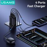 USAMS φορτιστής τοίχου CC330, 2x USB & 2x USB-C, 40W, GaN, μαύρος - 6958444997360 - Image 2
