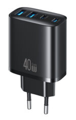 USAMS φορτιστής τοίχου CC330, 2x USB & 2x USB-C, 40W, GaN, μαύρος - 6958444997360