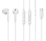 CELEBRAT earphones με μικρόφωνο G39, USB-C σύνδεση, 14mm, 1.2m, λευκά - 6925146951839